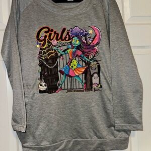 Gray Halloween Graphic Top